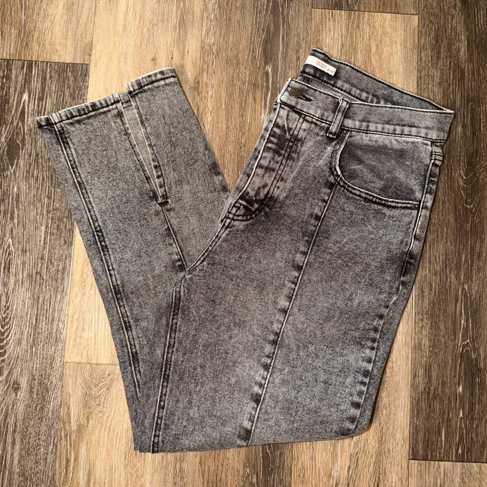SO Juniors Black/Gray High Rise Straight Stretch Denim Jeans